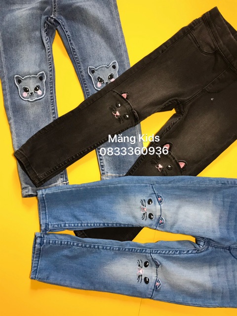 Quần legging đáp gối mèo hm bé gái