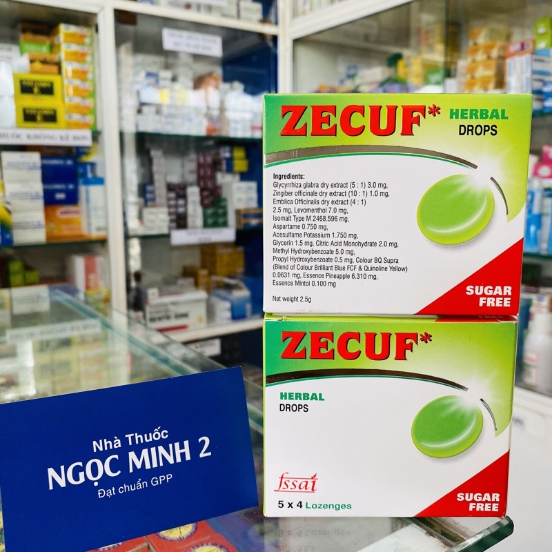 ✅ [Chính Hãng] Viên Ngậm Zecuf Herbal hộp (20 viên) vĩ 4 viên Drops sugar free (Herbal)