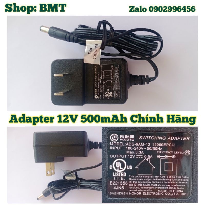 Adapter 12V 500mAh Chính Hãng hàng Cty