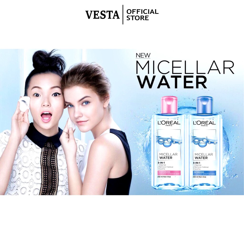 Nước Tẩy Trang Loreal 𝑭𝒓𝒆𝒆𝒔𝒉𝒊𝒑 Nước Tẩy Trang L'Oreal Paris 3 In 1 Micellar Water 95ml