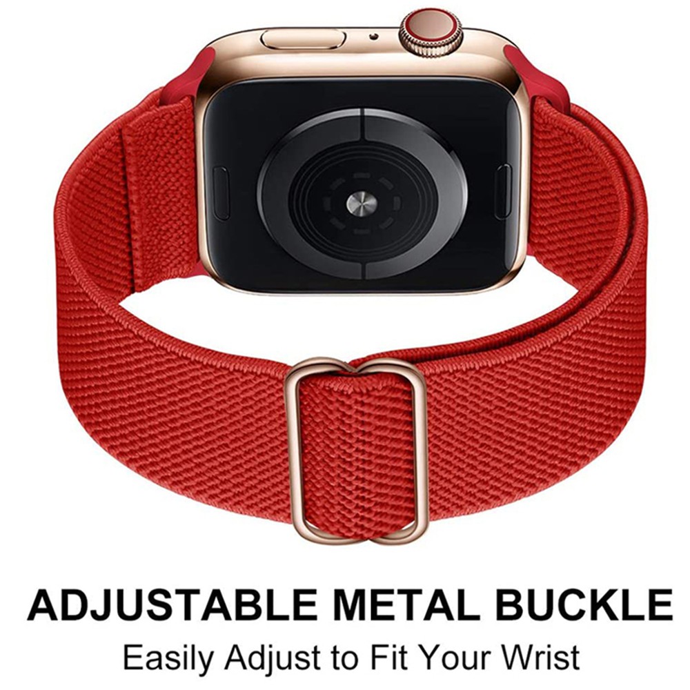 MAYSHOW Adjustable Solo Loop Strap Scrunchie Bracelet Watch Band Nylon Elastic Stretch For IWatch 6 5 4 SE Series 38mm 42mm 40mm 44mm