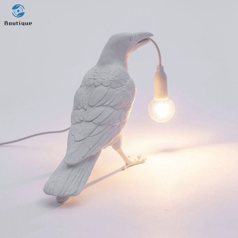 Raven Light Birds Table Lamps Bedroom Resin Crow Desk Lamp Bedside Light Wall Sconce