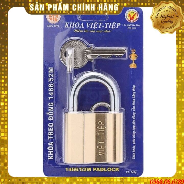 Ổ khoá Việt Tiệp treo  đồng 5P và 6P⚡FREE SHIP⚡ Khóa giữ chìa chống quên chìa.khả năng:chống cưa-chống cắt-chống đục.