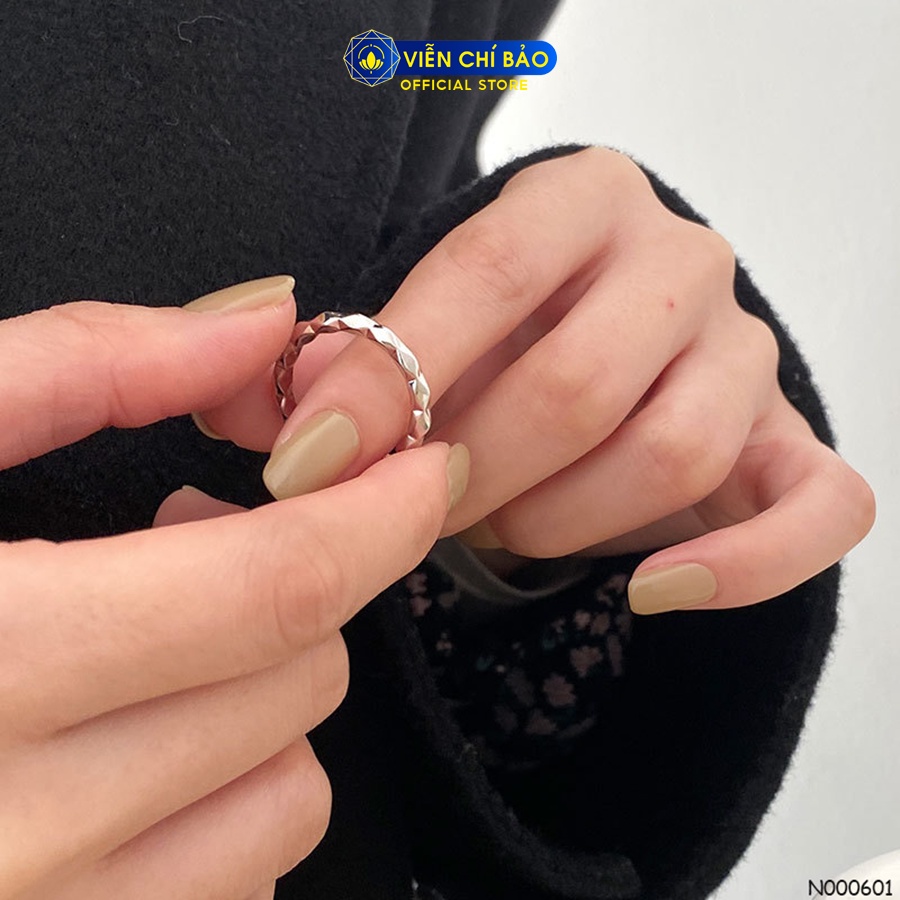Nhẫn bạc nữ đa giác ngón cái chất liệu bạc 925 thời trang phụ kiện trang sức Viễn Chí Bảo N000601