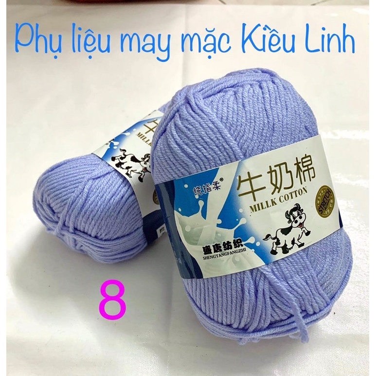 Len cotton Milk bò loại tốt bán từng cuộn 50gam giá rẻ 20k