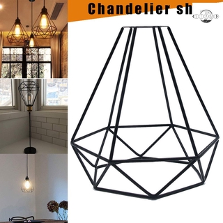 Chụp đèn treo trần nhà dạng lồng sắt hình học vintage retro