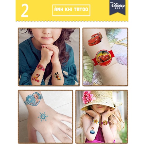 Bộ 100 TATOO Sticker hình xăm TIÊN CÁ CÔNG CHÚA LỌ LEM FROZEN ELSA MC QUEEN UNICORN tuổi thơ đồ chơi cho bé trai bé gái