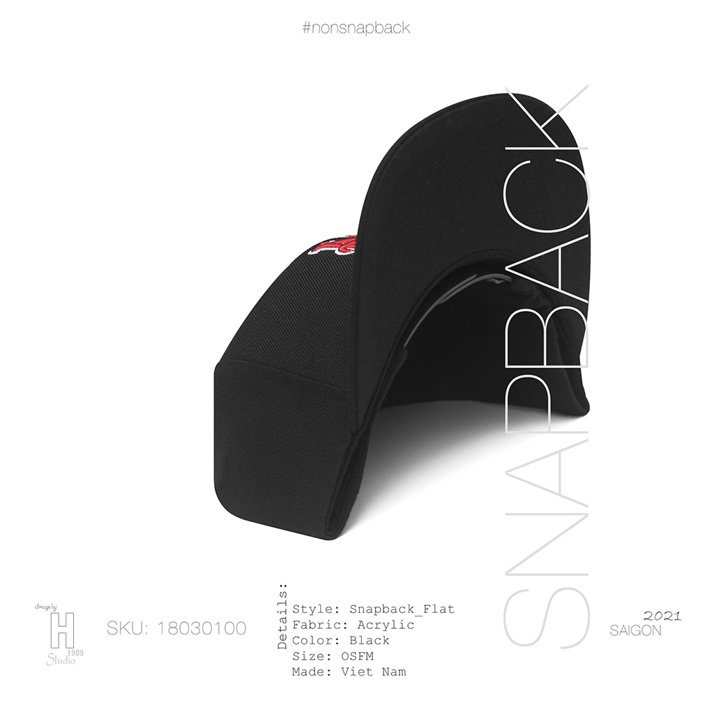 Nón Snapback Mets Đen Logo Đỏ