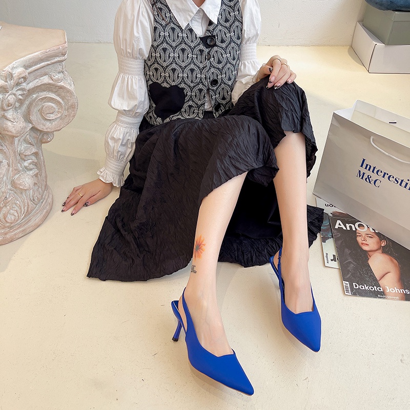 Giày Cao Gót Nữ Hở Ngón Màu Đen/Xanh Lá