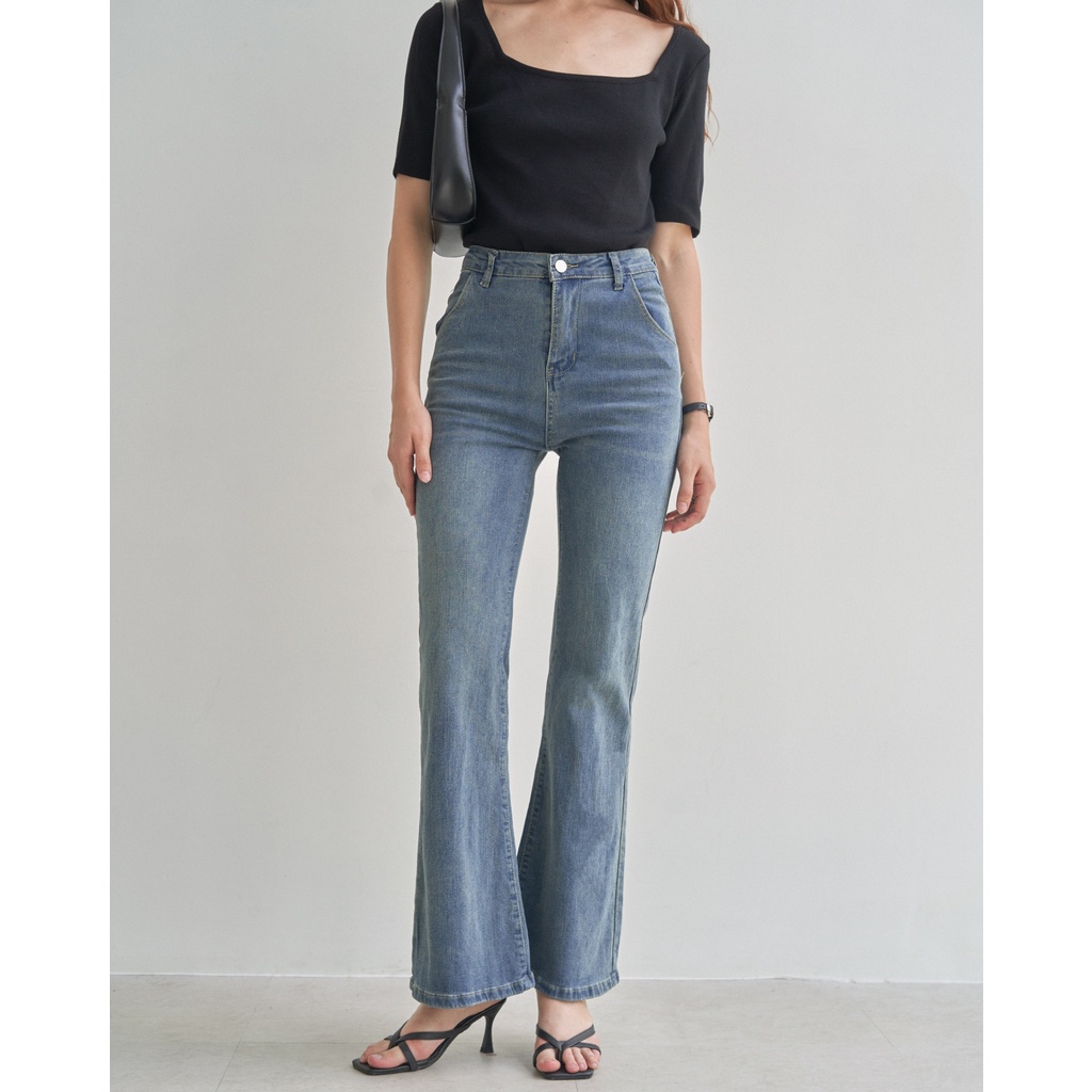 Quần Jeans Nữ Ống Loe Dimmy | LA3064 | Lana Official