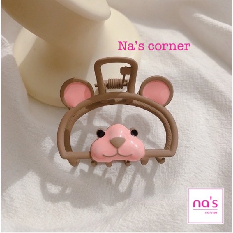 Gấp tóc gắp gấu nâu mèo kitty cherry đỏ kim loại bền