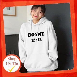 Áo Khoác Nỉ Hoodie Boyne, Unisex nam nữ form rộng, freesize dưới 70kg