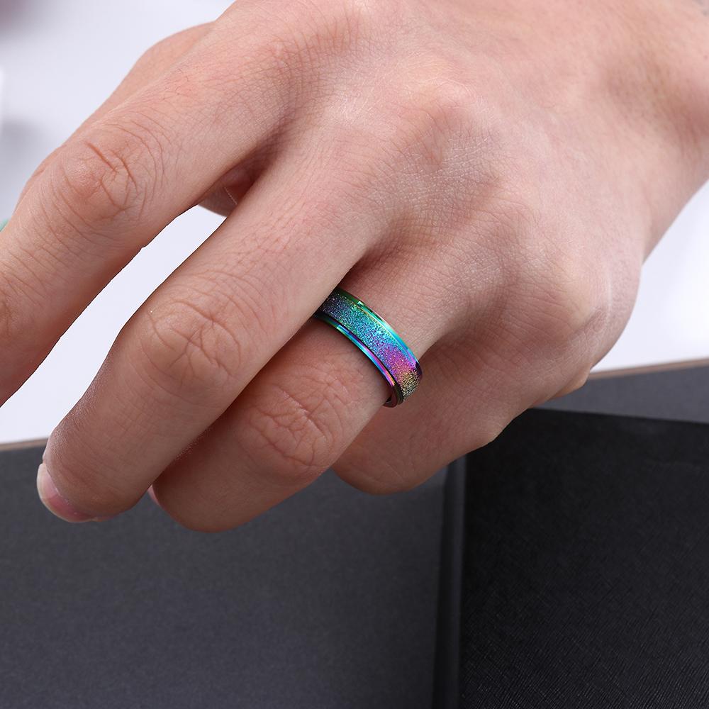 Nhẫn Màu Sắc Thời Trang Hỗ Trợ Giảm Căng Thẳng|Nhẫn Thép Không Gỉ Màu Sắc Thời Trang