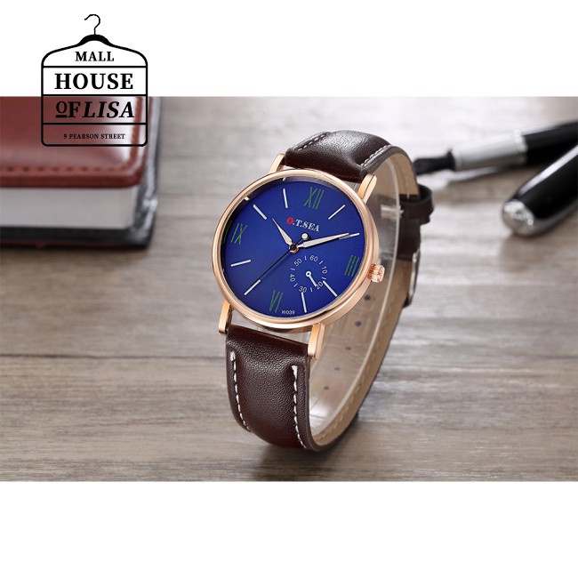 woman leather watch watch 2 Leather Blue Glass Watch Men Sports Quartz Wrist Watches Gifts for Man and Woman