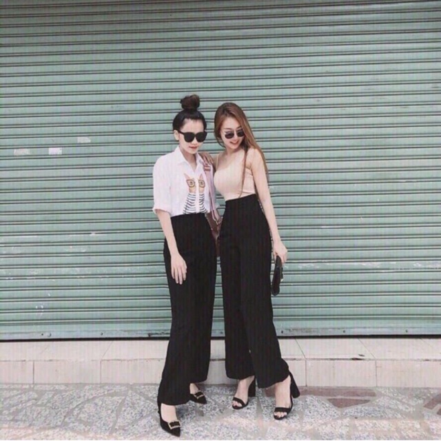 Quần ông suông rộng đủ size màu đen và nude trắng
