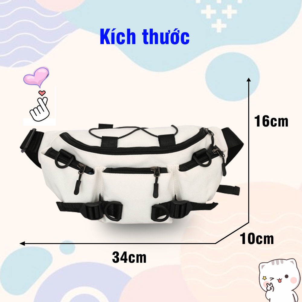 Túi Chéo Túi Bao Tử Unisex Vải Canvas Phong Cách Thời Trang Hàn Quốc Bao Trất