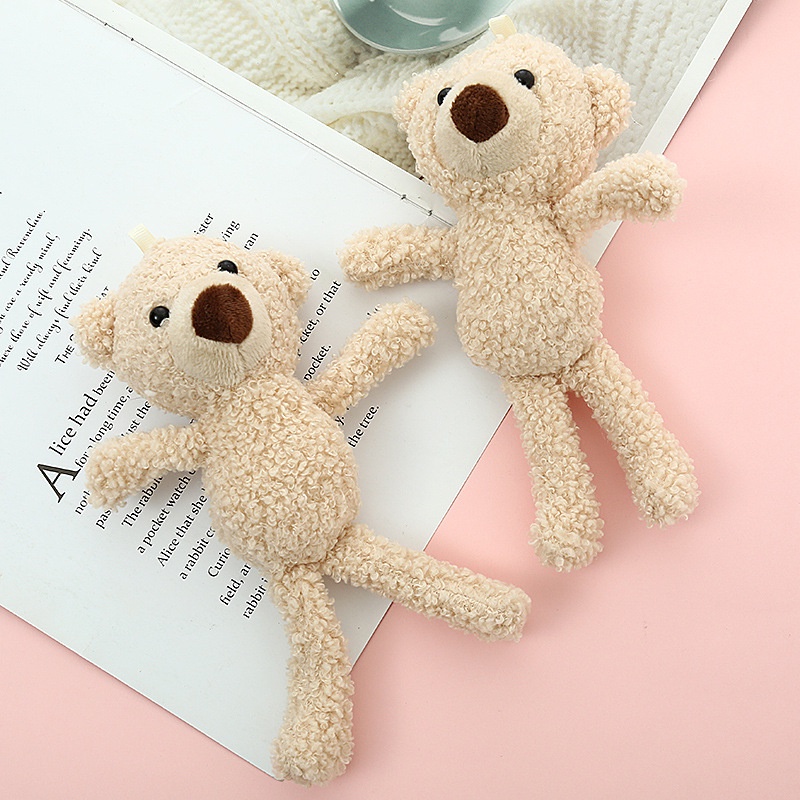 Gấu Nhồi Bông Chân Dài 20CM Mềm Mại Trang Trí Túi Xách / Quà Sinh Nhật Cho Bé
