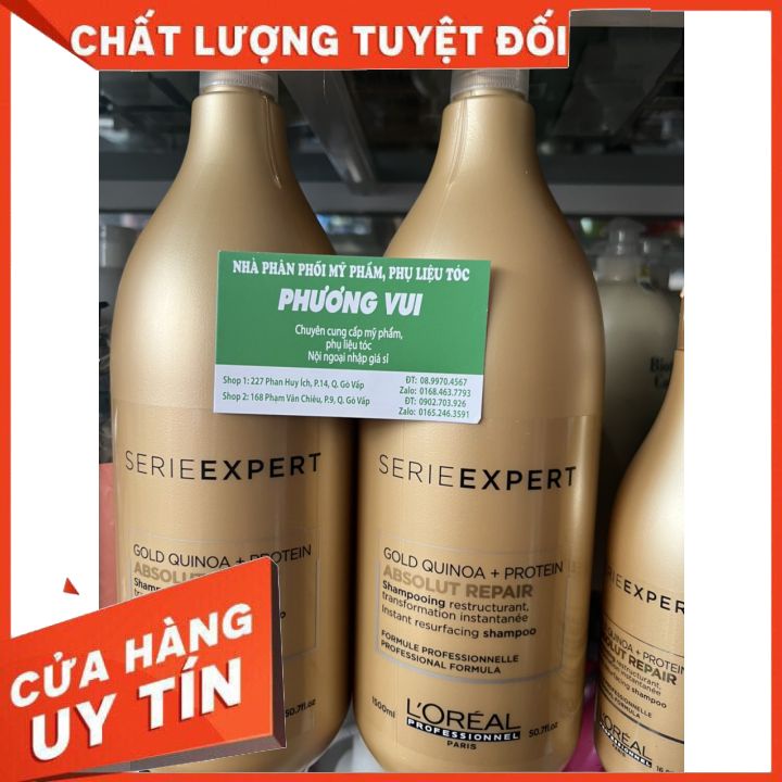 DẦU GỘI LO,REAL PHỤC HỒI 3 TÁC ĐỘNG ABSOLUTE REPAIR 1500ML(HÀNG NHÂP KHẨU) DƯỠNG PHỤC HỒI HƯTỔN GIÚP MÁI TÓC MƯỢT MÀ ÓNG