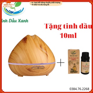Máy xông tinh dầu Tinh Dầu Xanh  dáng Búp Sen  Tặng kèo tinh dầu 10ml