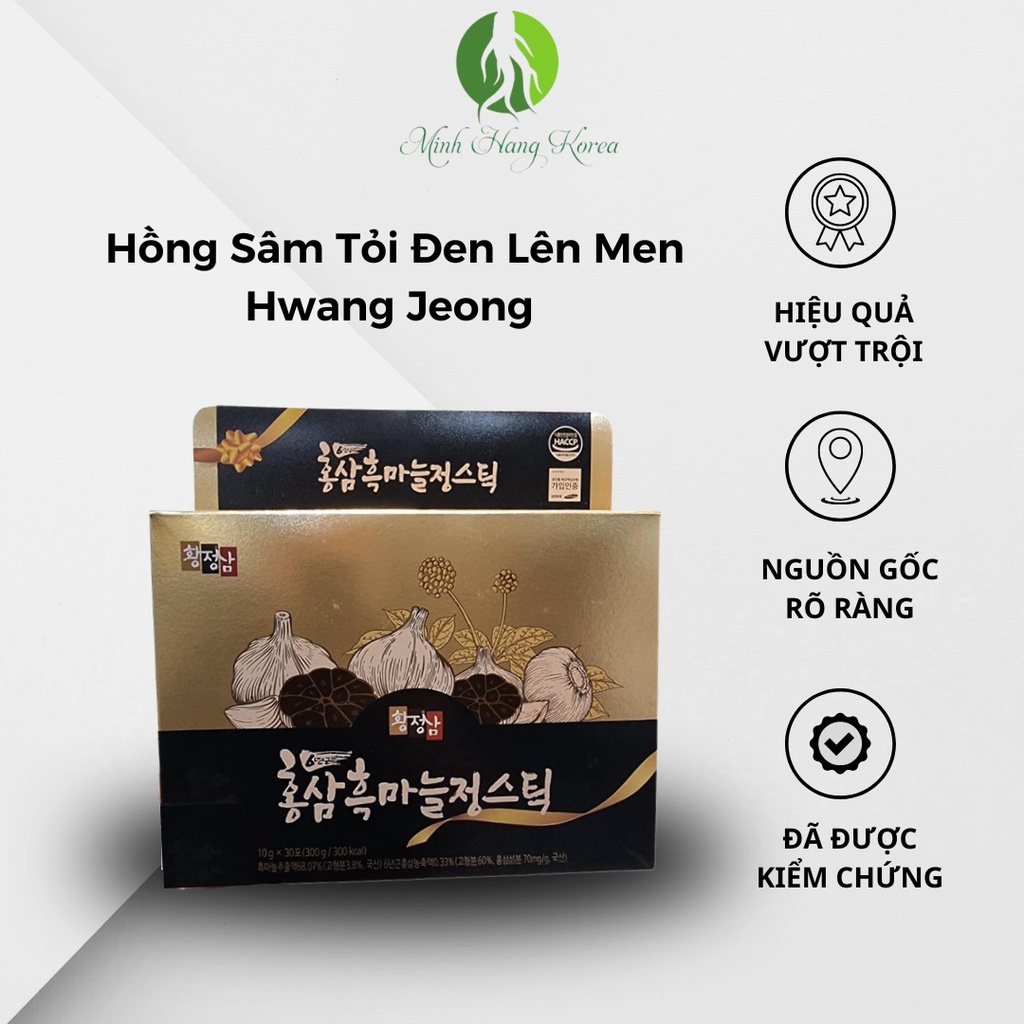Hồng Sâm Tỏi Đen Lên Men Hwang Jeong Sam Hộp 30 Gói Tăng Sức Đề Kháng Chống Não Hóa Hàng Chính Hãng Hàn Quốc