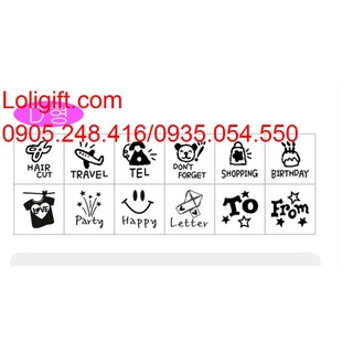 BỘ CON DẤU GỖ DIY 12 KÍ TỰ