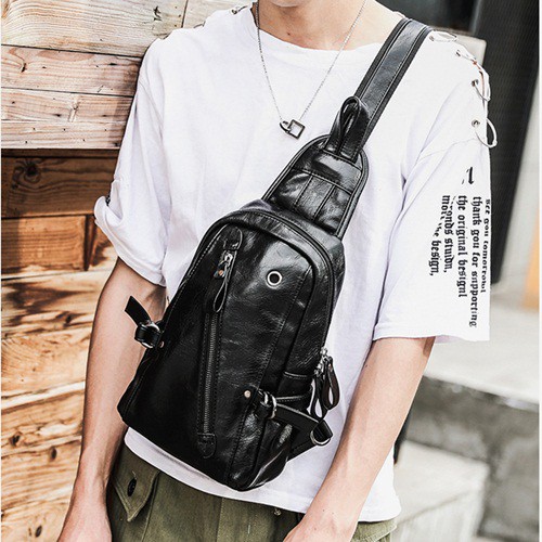 Balo đeo chéo da thời trang - túi đeo chéo nam thời trang - balo đeo chéo mini | BigBuy360 - bigbuy360.vn