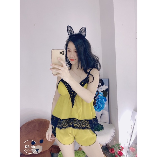 ❌ RẺ VÔ ĐỊCH❌❌ Bộ ngủ sexy có mút có tăng đơ siêu mềm