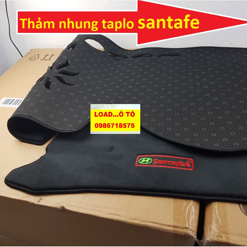 Thảm Taplo Nhung Cao Cấp Hyundai Santafe 2022-2019 (có lớp chống trượt)