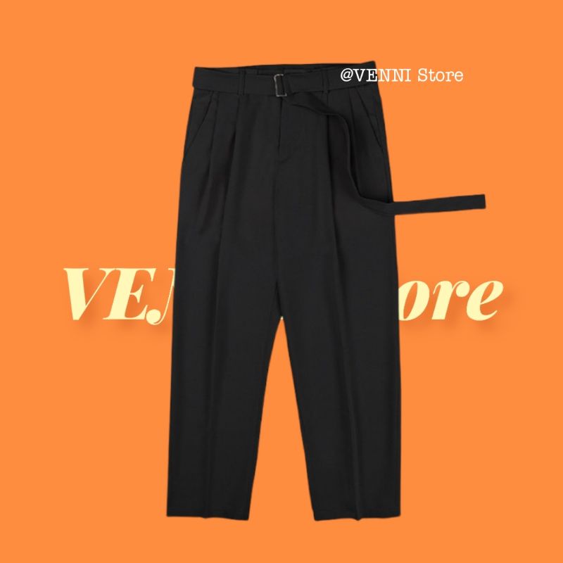 Quần baggy nam Quần baggy âu nam kèm đai Quần tây giá rẻ kiểu dáng unisex - QD003 VENNI | BigBuy360 - bigbuy360.vn