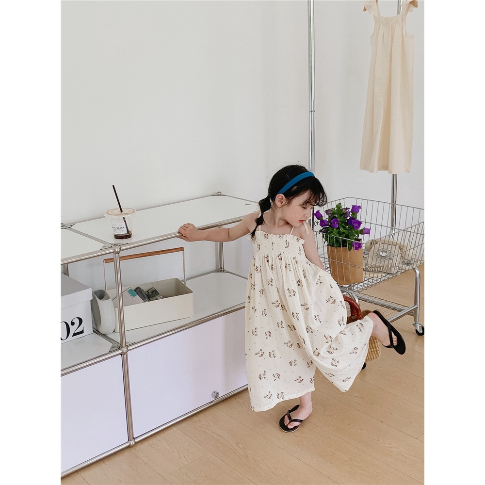 Bộ Jumsuit bé gái smock 2 dây đi biển siêu xinh