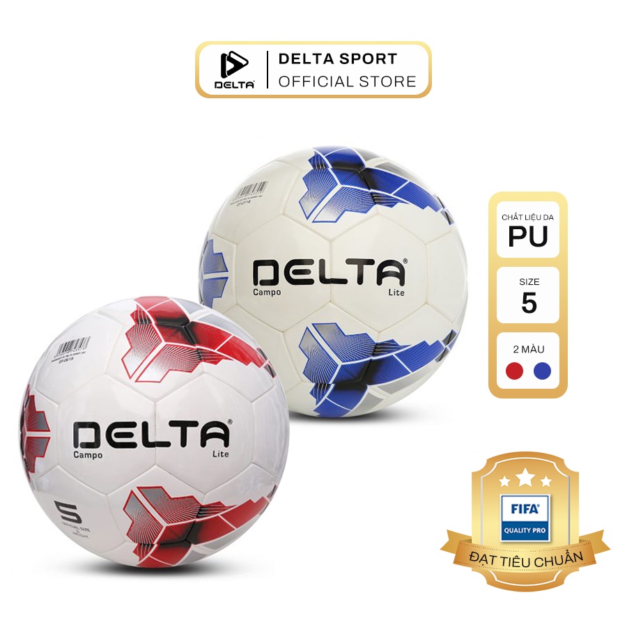 Bóng đá ngoài trời DELTA Campo Lite 5D size 5 chất liệu da PU sử dụng cho 12 tuổi trở lên, chơi trên nhiều loại sân.
