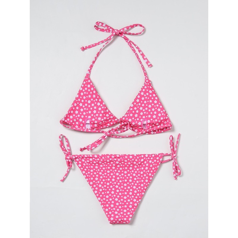 [BKN961] <ÂU> SET BIKINI TRIANGLE HOA NHÍ 3 MÀU HỒNG/RÊU/TÍM LILAC | BigBuy360 - bigbuy360.vn