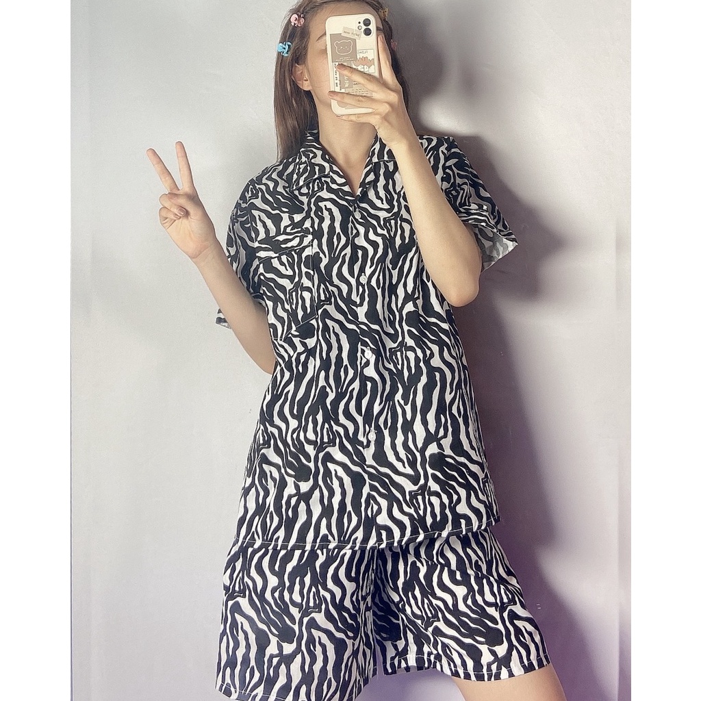 Đồ Pijama Hoạ Tiết Da Beo Unisex