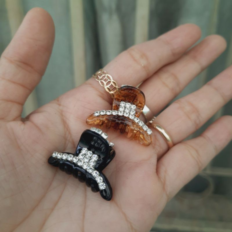 Kẹp tóc đỉnh đính đá loại nhí (2.8cm)