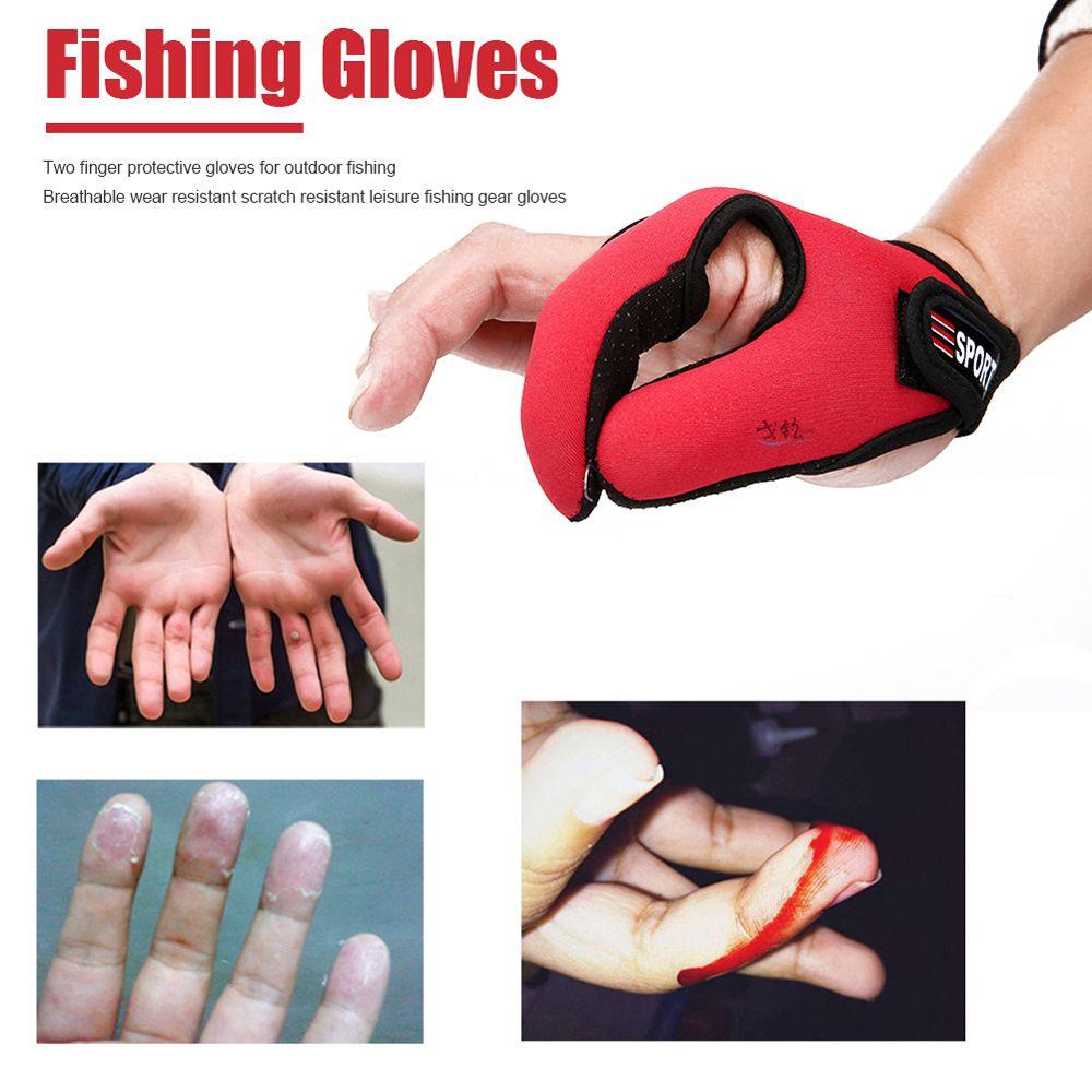 2 Fingers Outdoor Breathable Anti-Slip Gloves Fishing Finger Protector EW 