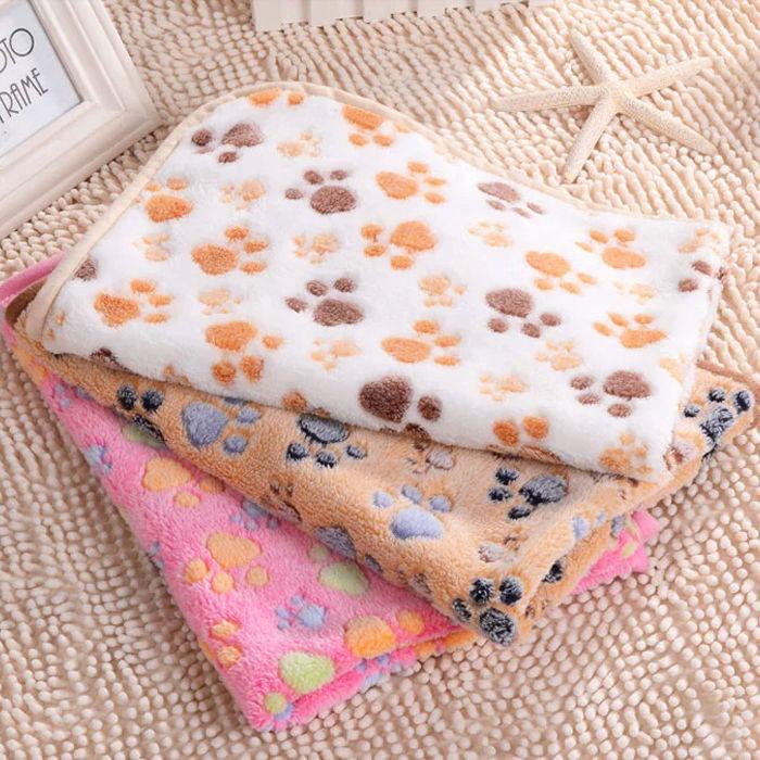 🎉TG 💜In Mat Pet Pet Nhỏ Lớn Ấm Ấm In Chó Puppy Lông cừu Mềm Chăn Giường Mat