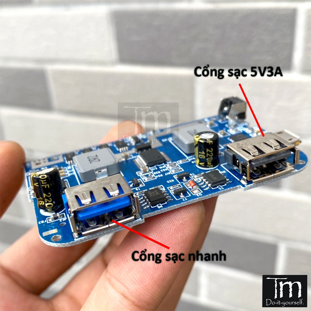 Mạch Sạc Dự Phòng Sạc Nhanh QC2.0 2*USB Đầu Vào Micro USB