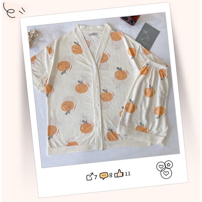 Đồ bộ nữ, pijama cotton mặc nhà cổ chữ V dễ thương siêu xinh BN48