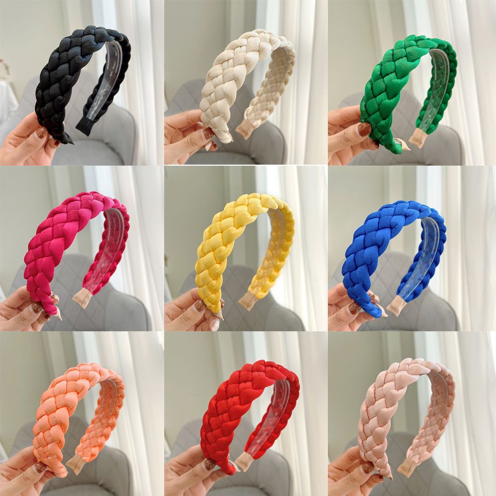 Bebetterm 1Pc Fashion Women Headband Braided Wide Side Vintage Beauty Hair Accessories Headdress For Women Girl