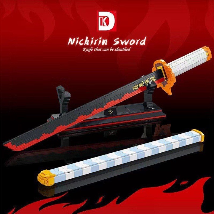 Đồ Chơi Lắp Ráp Kiểu Mô Hình Nhật Luân Kiếm Của Viêm Trụ Rengoku Kyoujurou trong Kimetsu no Yaiba