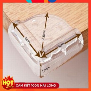 Miếng Silicon Dẻo Bịt Góc Bàn, Bọc Che Cạnh Bàn, Chống Va Đập An Toàn Cho Bé Tặng Kèm Keo Dán
