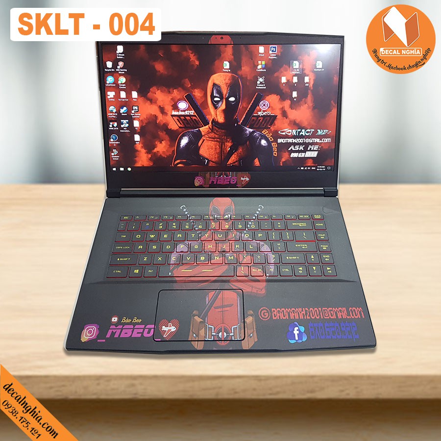 Aluminum skin dán laptop MSI-GV72-7RD