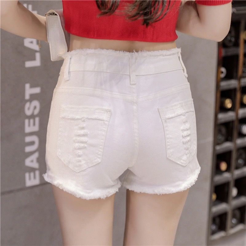 Quần Short Denim Co Giãn Ôm Dáng Viền Rách Thời Trang Hè 2021 Cho Nữ | BigBuy360 - bigbuy360.vn