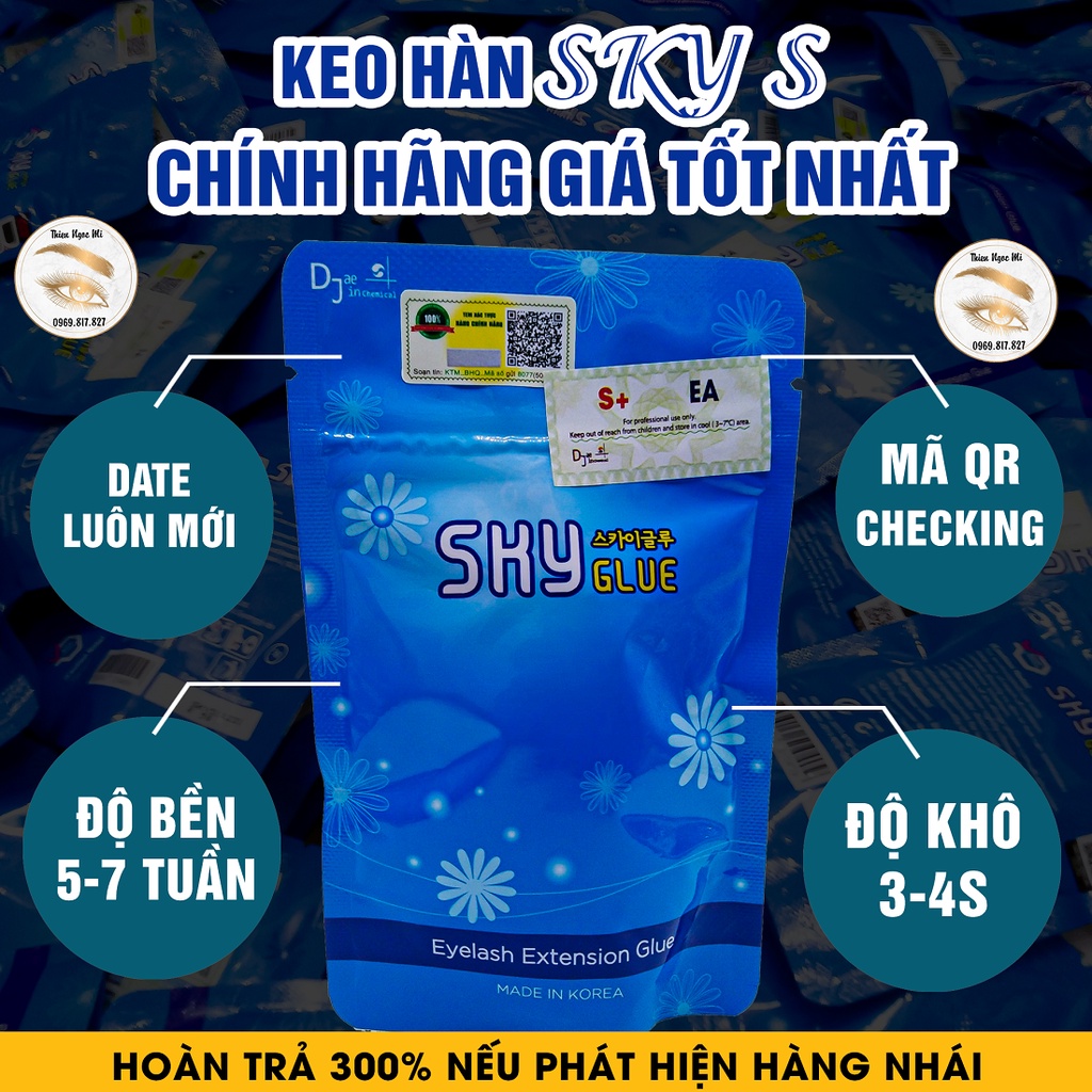 Keo Nối Mi Sky S+ Chính Hãng - Dụng Cụ Nối Mi Giá Gốc Tận Xưởng - Mi Fan Siêu Đẹp - Thiên Ngọc Mi