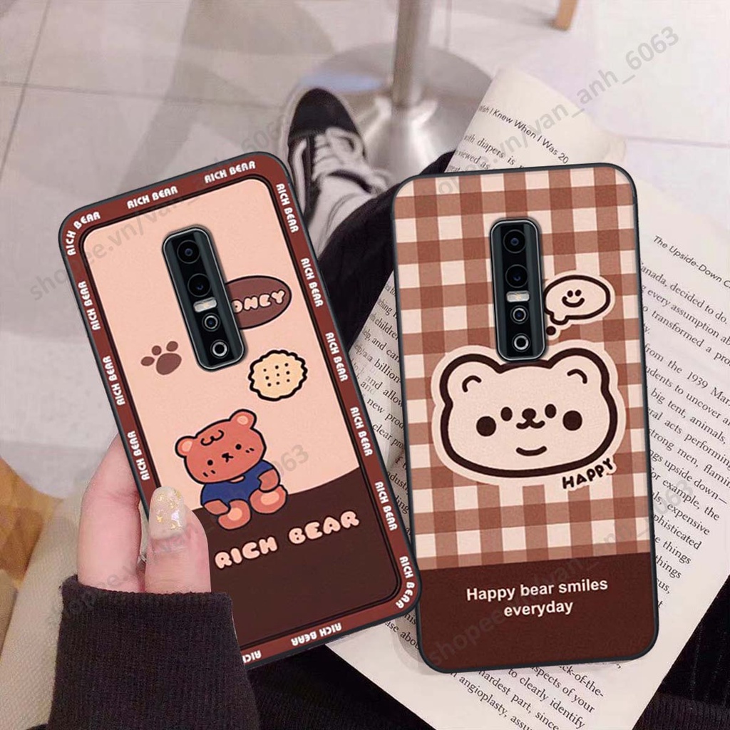 Ốp lưng Vivo V17 Pro in hình hoa, gấu rich bear nghệ thuật, thời trang