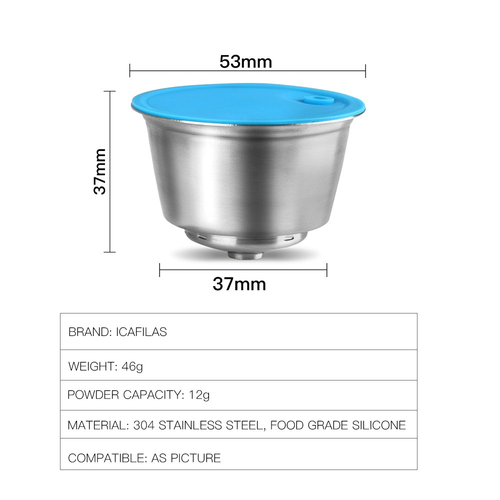 Cốc Lọc Cà Phê Bằng Thép Không Gỉ Tái Sử Dụng Cho Máy Pha Cà Phê Dolce Gusto Nescafe Cofee