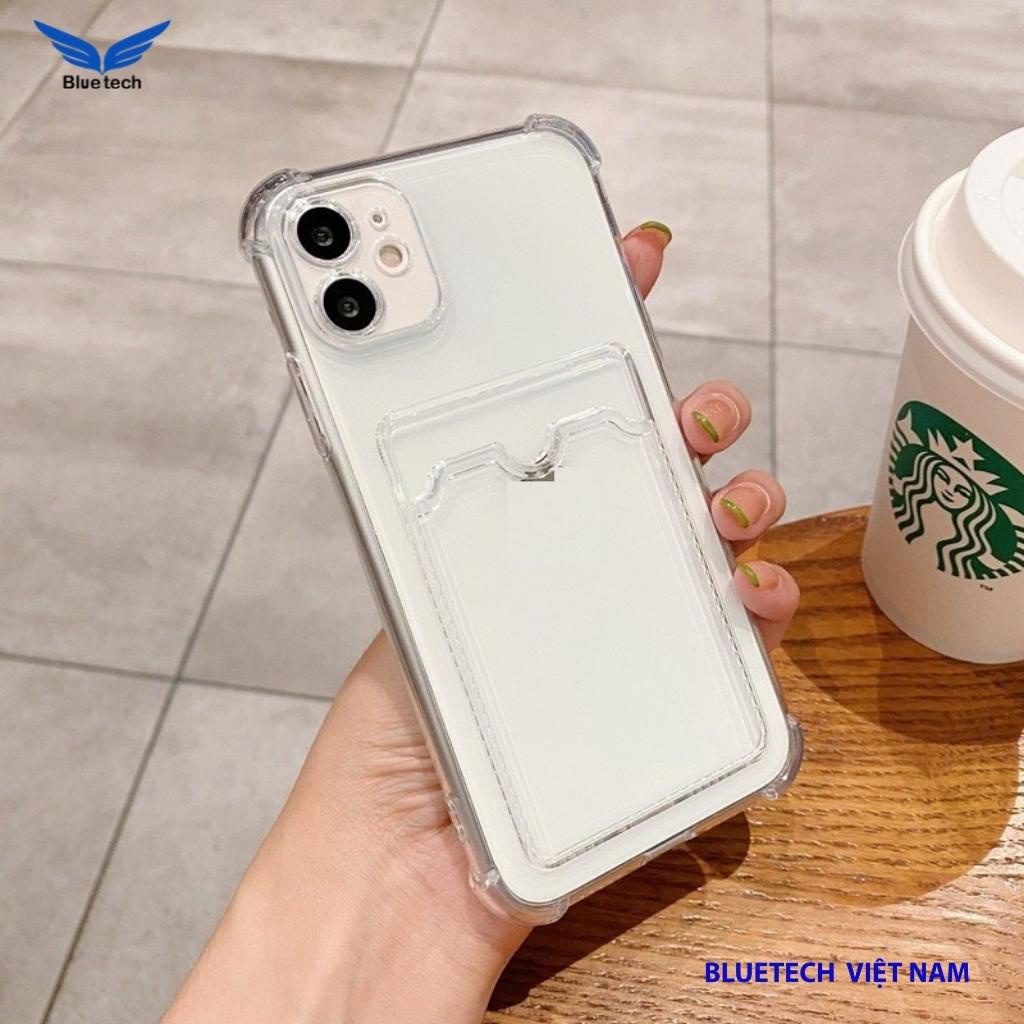 Ốp ví iphone, Ốp lưng trong suốt có đựng thẻ ảnh, căn cước, bằng lái xe cho iphone từ 6- 14promax