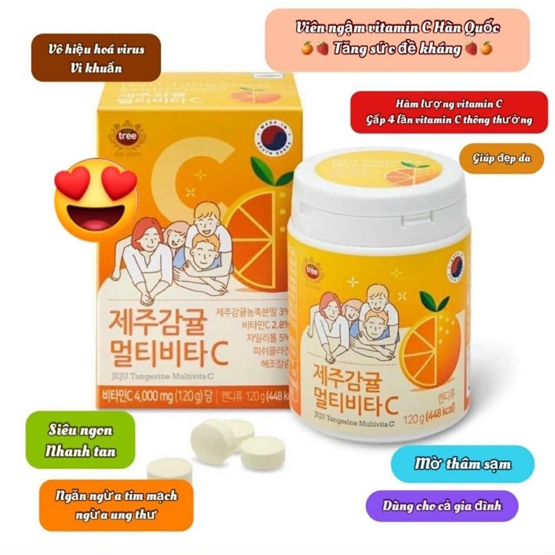 [Mẫu mới] Viên Vitamin C JEJU Tangerine Multivita C Hàn Quốc Shopee