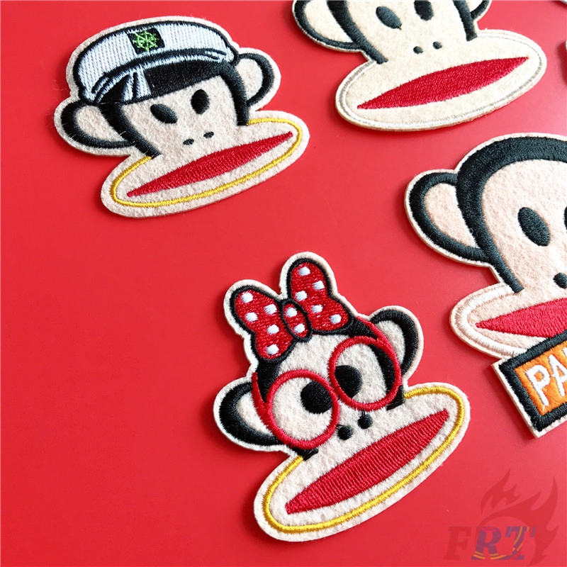 Nhãn ủi thêu hình logo Paul Frank dùng vá quần áo