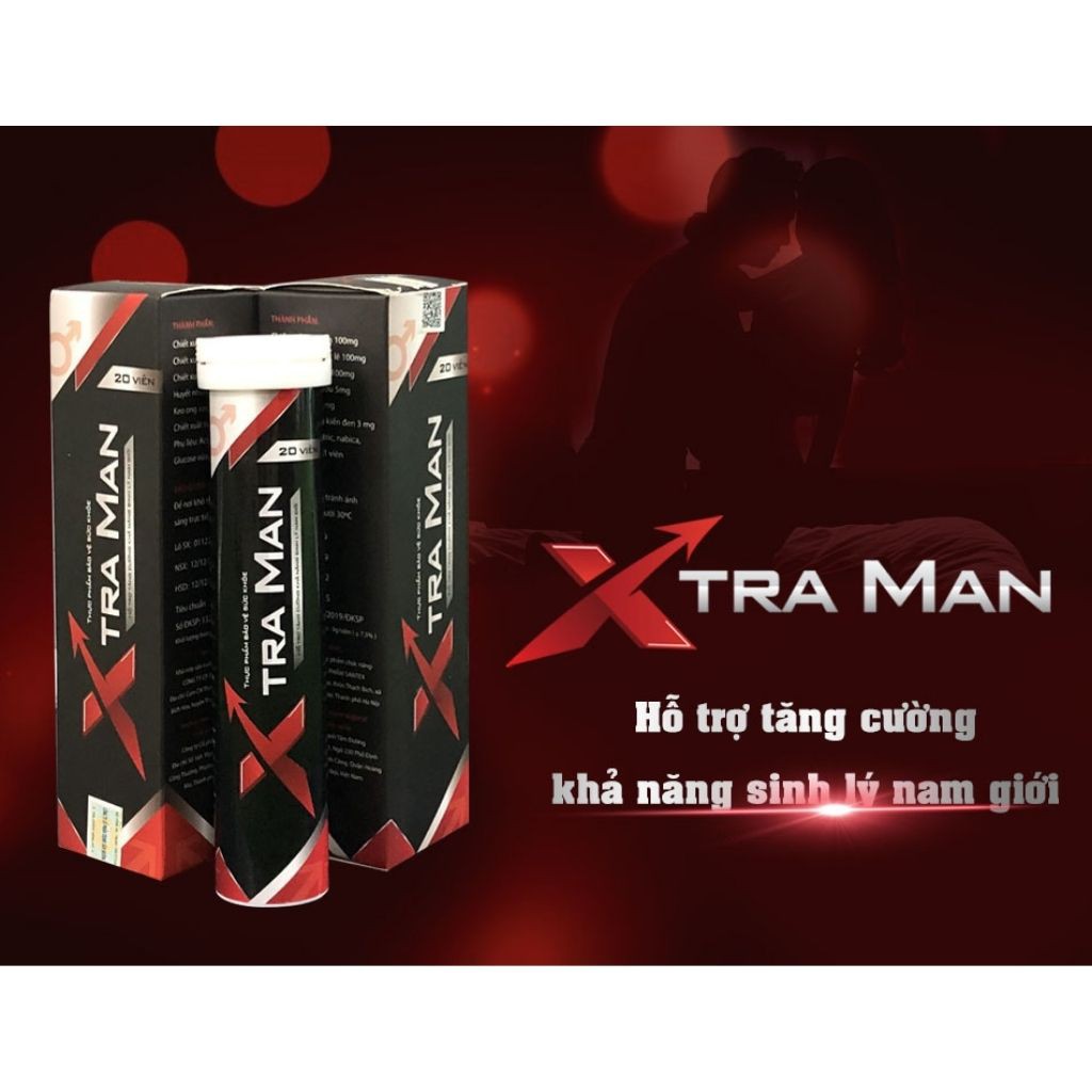 [Mua 3 Tặng 1] Viên Sủi Xtraman Tăng Cường Sinh Lý - Hộp 20 Viên